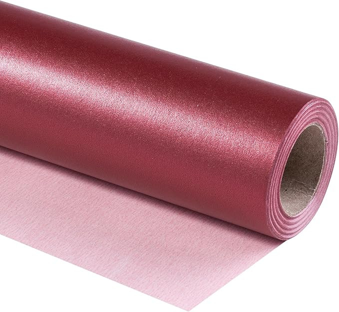 RUSPEPA Burgundy Matte Wrapping Paper, Mini Roll, Wine Red Solid Color Pearly-luster Paper Perfec... | Amazon (US)