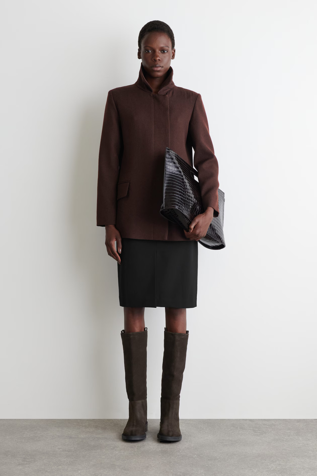 SUEDE RIDING BOOTS - BROWN | COS US | COS (US)