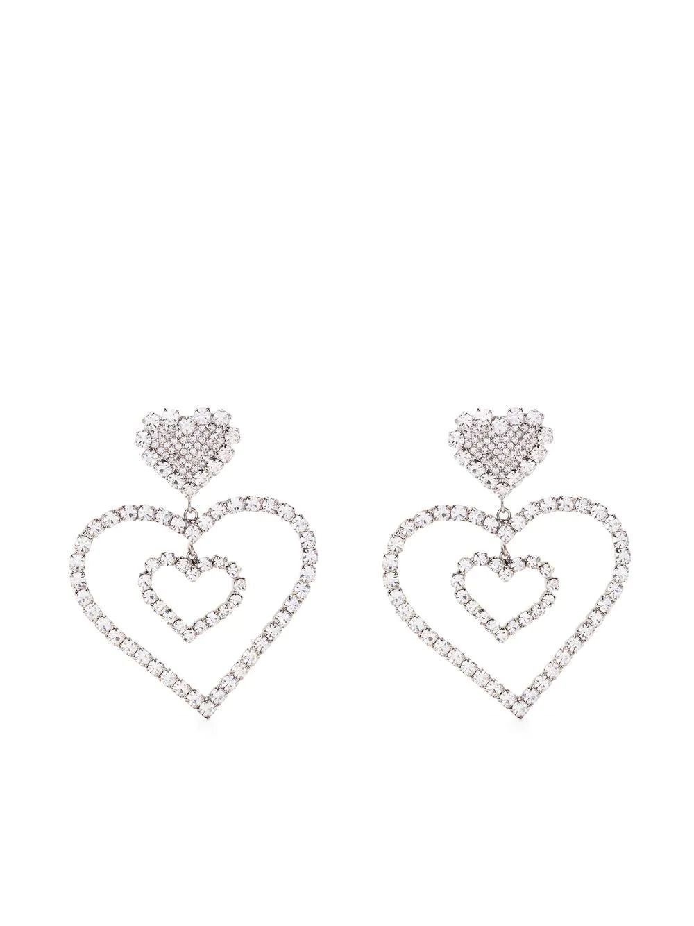 Alessandra Rich crystal-embellished Heart Earrings - Farfetch | Farfetch Global