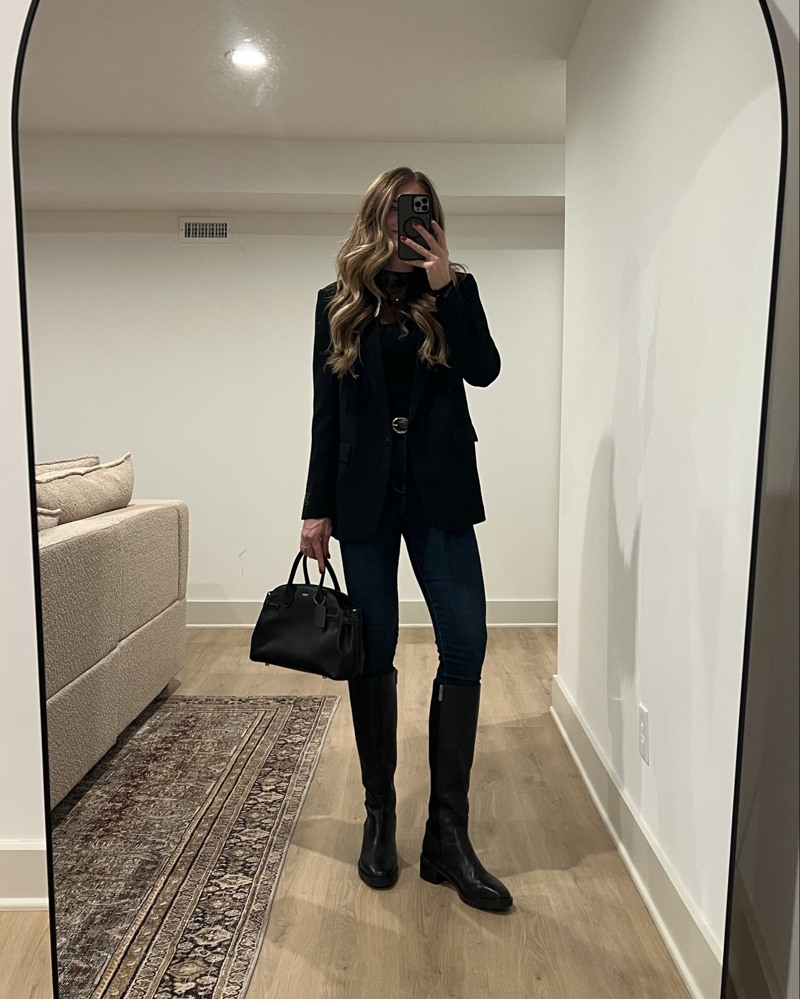 Ways to wear waterproof riding boots during the holidays. 
They also come in a brown suede version that is waterproof too.  Super comfy and practical. Run tts. I’m a true 10.5 and that size doesn’t really exist so I got an 11
Sizing for everything: 
All tops run TTS.  Wearing my usual medium
The “tights” im wearing are actually FLEECE LINED LEGGINGS that come in TALLS!! Wearing L/XL for bump Very stretchy and long enough!
Size medium tall in coat to layer thick sweaters under 
Size small in fur coat.
Sized down to 4 in skirt (would be a 2 without a bump)
Small tall in red plaid dress. 
Skinny jeans run tts and SUPER stretchy.  Longs available
Tried to link as many similar lower cost options to as many pieces as I could find (under the similar section)

Leather boots, winter boots, black leather boots, holiday outfits, tall girl friendly, bump friendly, New York Outfits, Nordstrom 

#LTKHoliday #LTKSeasonal #LTKTall