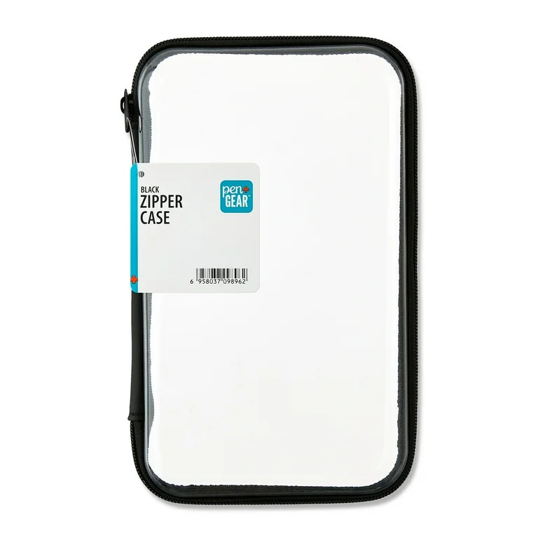 Pen+Gear Clear Zipper Case, Black Pencil Box - Walmart.com | Walmart (US)
