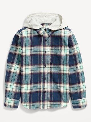 2-in-1 Hooded Flannel Shacket for Boys | Old Navy (US)