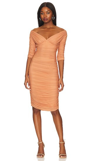 Long Sleeve Tara Dress in Salmon | Revolve Clothing (Global)