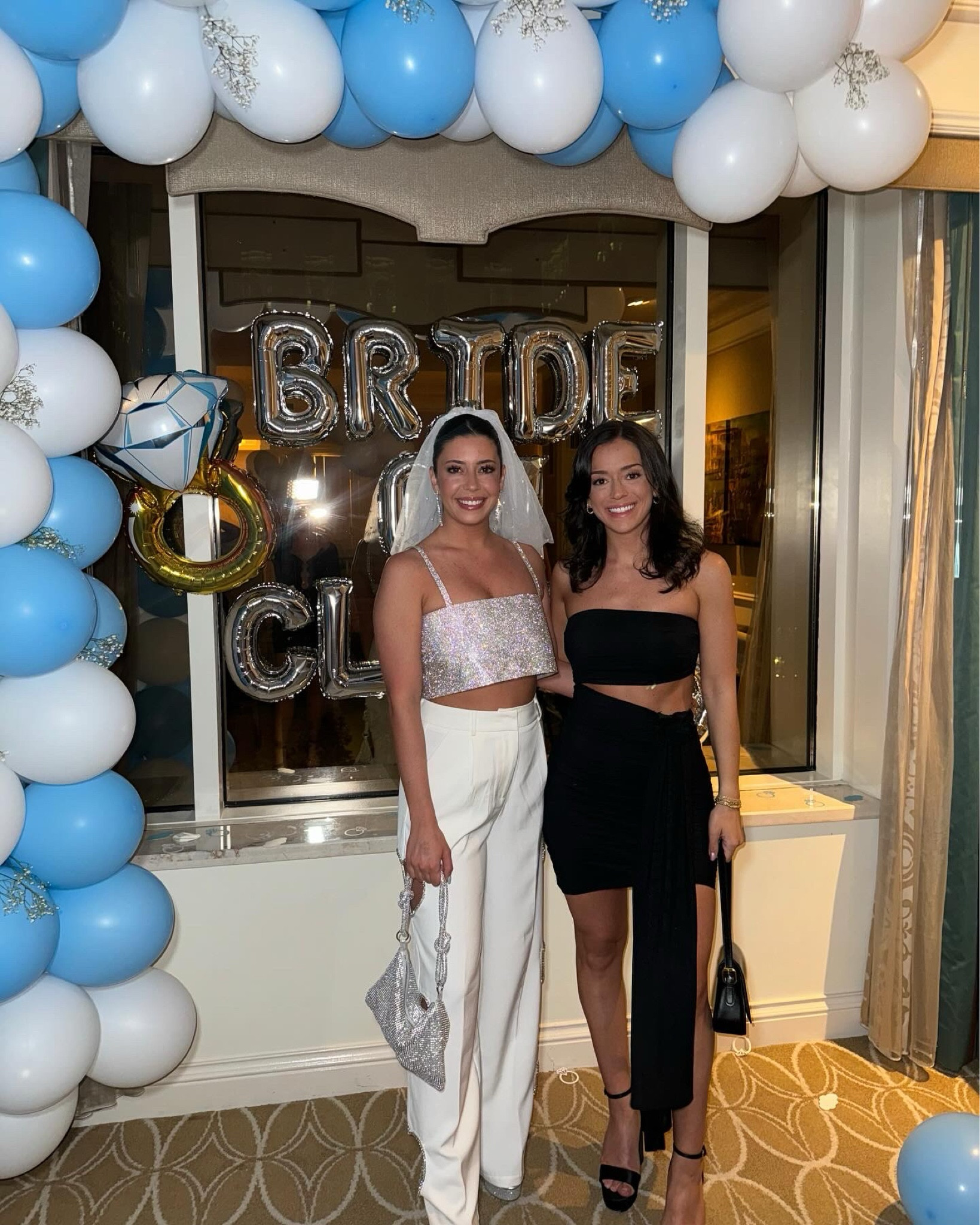 Wearing a size XS in the Hello Molly Black Dress 💕 
My best friends outfit is currently sold out/not on LTK! 
#vegas #bacheloretteparty #bachparty 