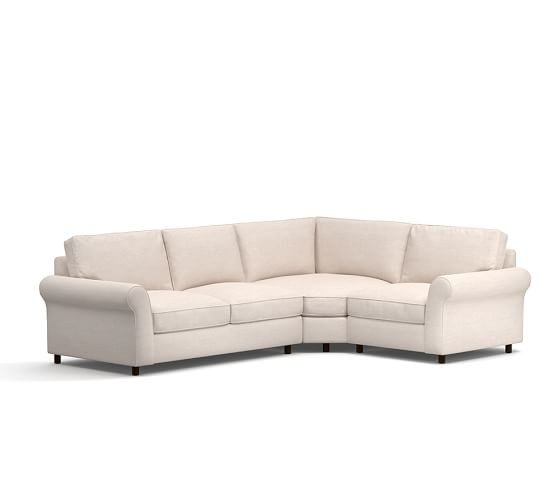 PB Comfort Roll Arm Upholstered 3-Piece Sectional with Wedge | Pottery Barn (US)