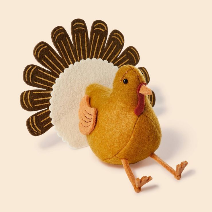 Thanksgiving Felt Turkey Party Decor Brown - Spritz™ | Target