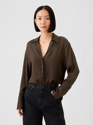 Satin Relaxed Shirt | Gap (US)