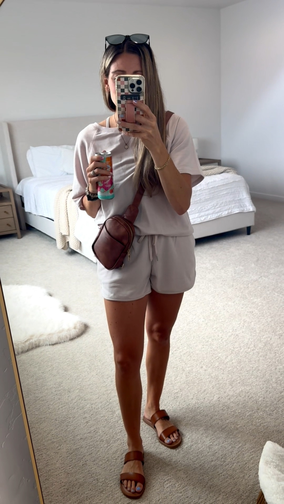 Comfy 2 piece set! Take from cute and comfy just lounging at home to an elevated look going out and running errands. I’m wearing my true to size medium and fits perfect with room  

#LTKStyleTip #LTKTravel #LTKFindsUnder50