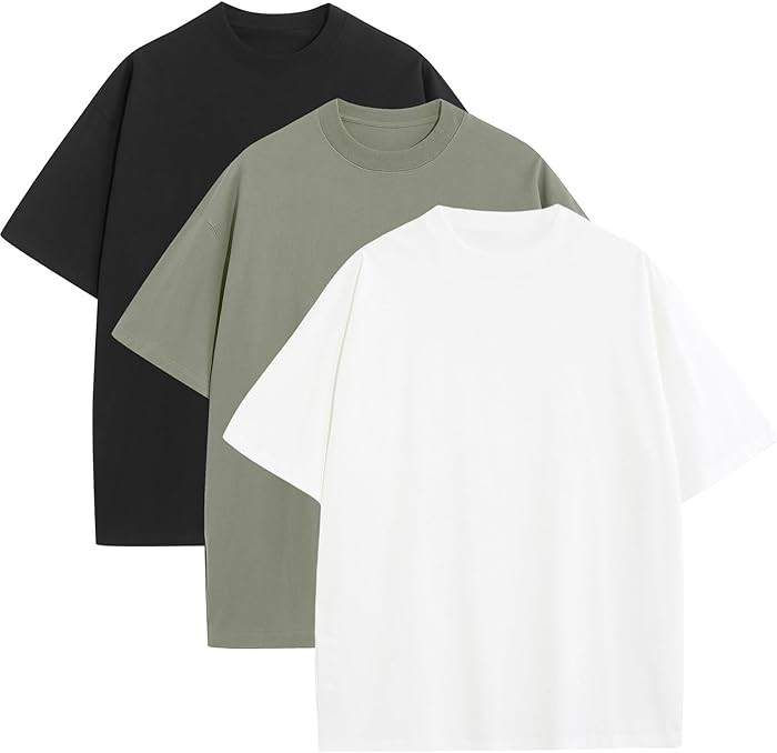 Mens Oversized T-Shirts Fashion Loose Fit Crewneck Tshirt Streetwear Heavyweight Short Sleeve Gym... | Amazon (US)
