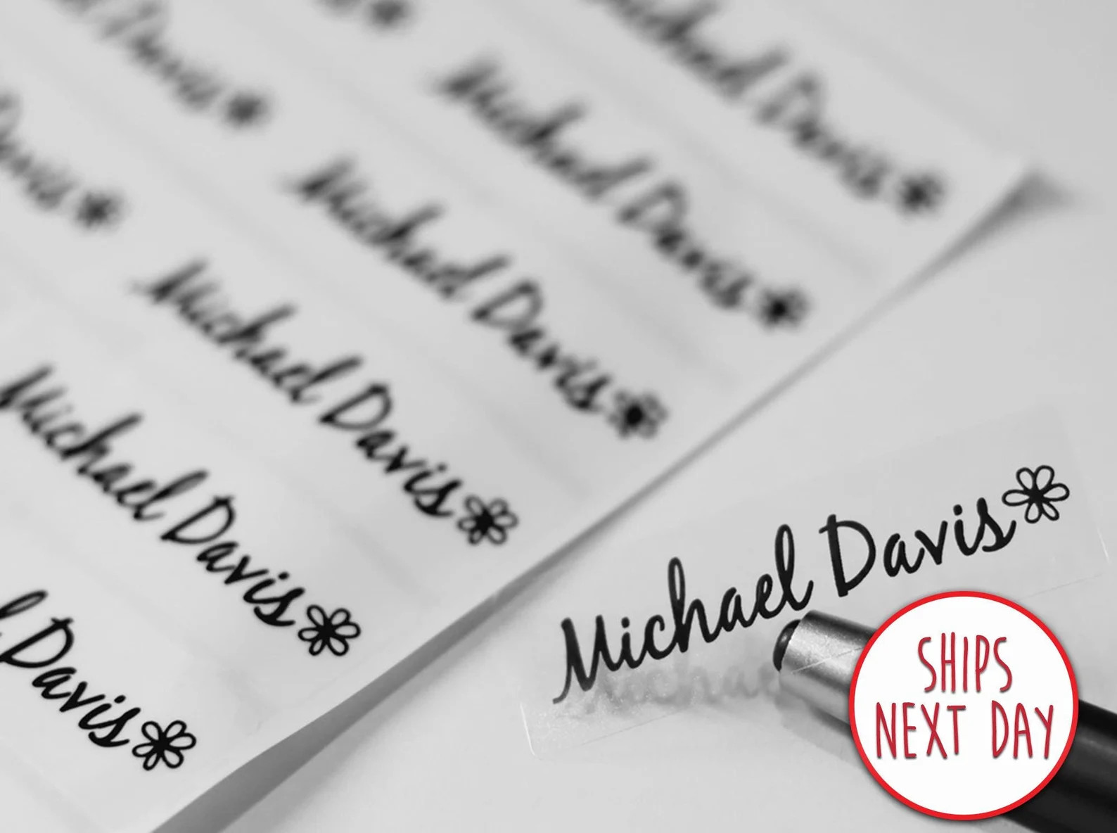 Long Clear Transparent Waterproof Name Stickers: Custom School & Daycare Labels Long Hanprinting ... | Etsy (Global)