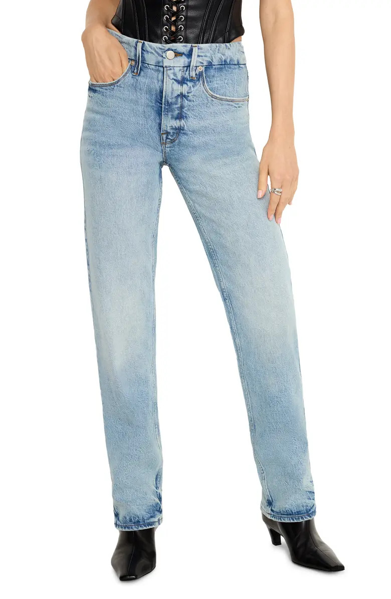 Good American Good Icon High Waist Straight Leg Jeans | Nordstrom | Nordstrom