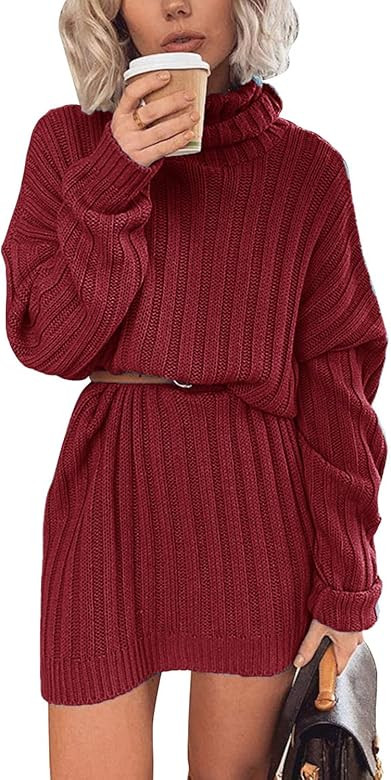 Ospetty Women’s Loose Oversize Turtleneck Long Pullover Sweater Chic Oversized Loose Sweater Dr... | Amazon (US)