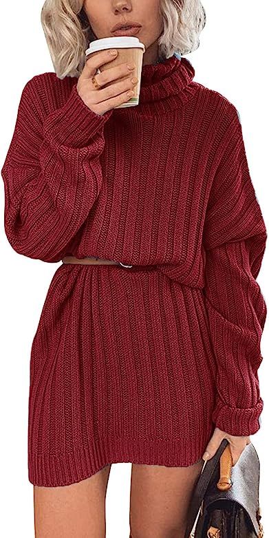 Ospetty Women’s Loose Oversize Turtleneck Long Pullover Sweater Chic Oversized Loose Sweater Dr... | Amazon (US)