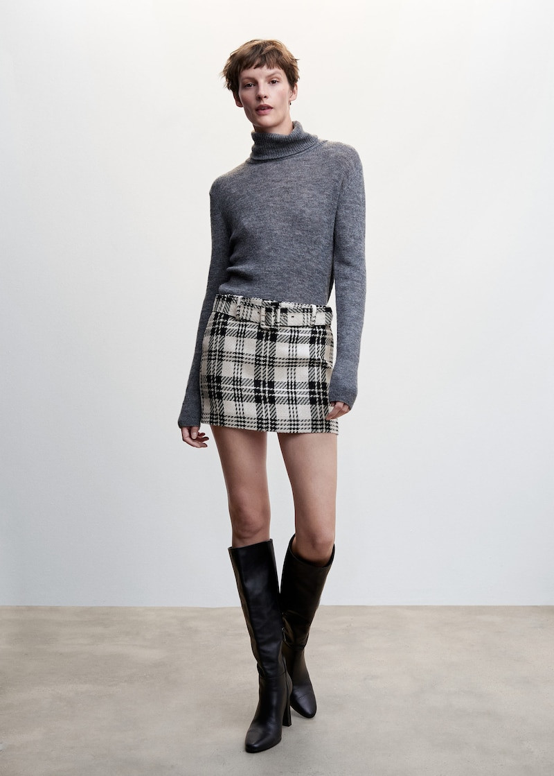 Skirt with safety pin detail -  Women | Mango USA | MANGO (US)