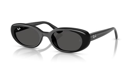 Ray-Ban RB4441D Oval Sunglasses, Black/Dark Grey, 53 mm | Amazon (US)