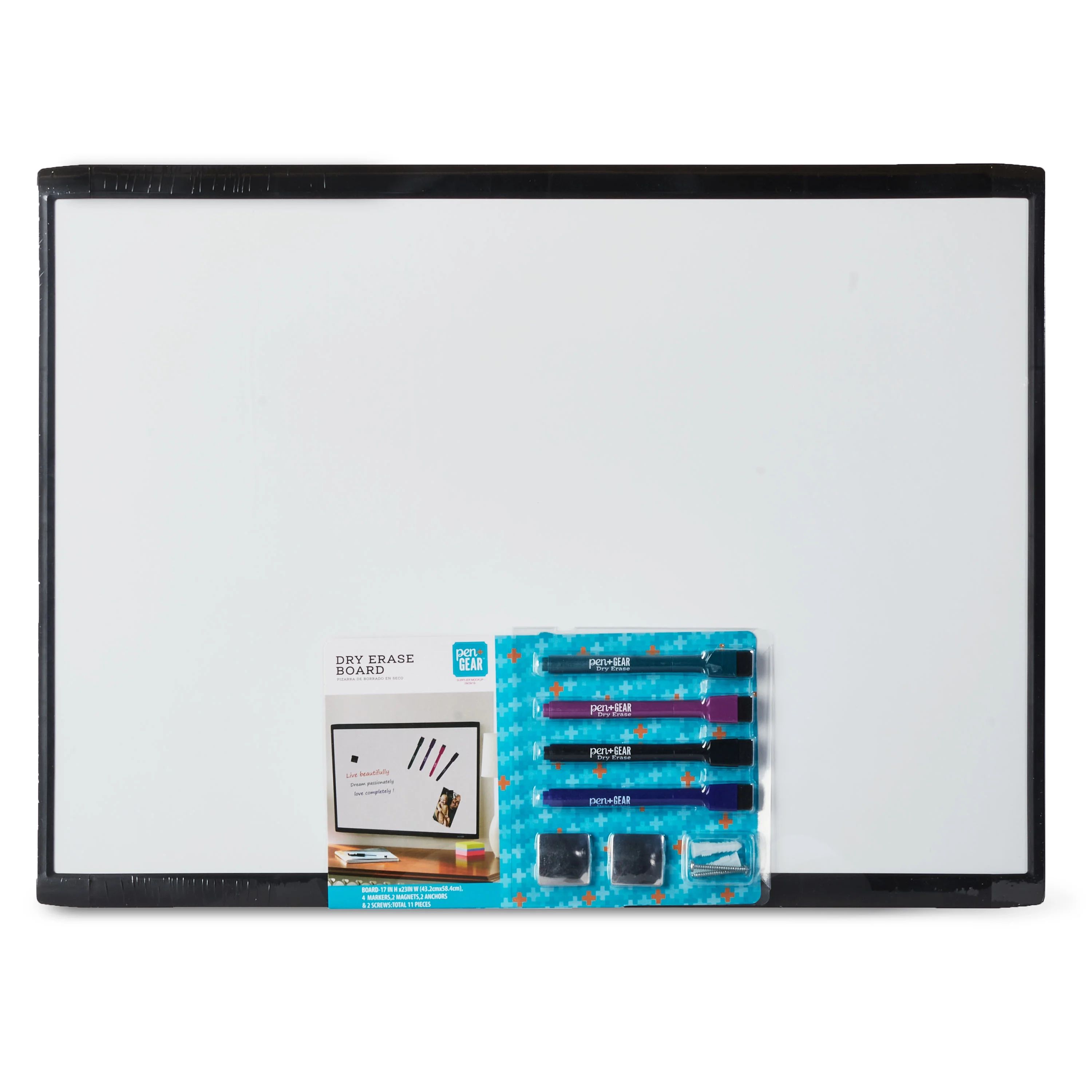 Pen+Gear Magnetic Dry Erase Board, Black, 17" x 23" - Walmart.com | Walmart (US)