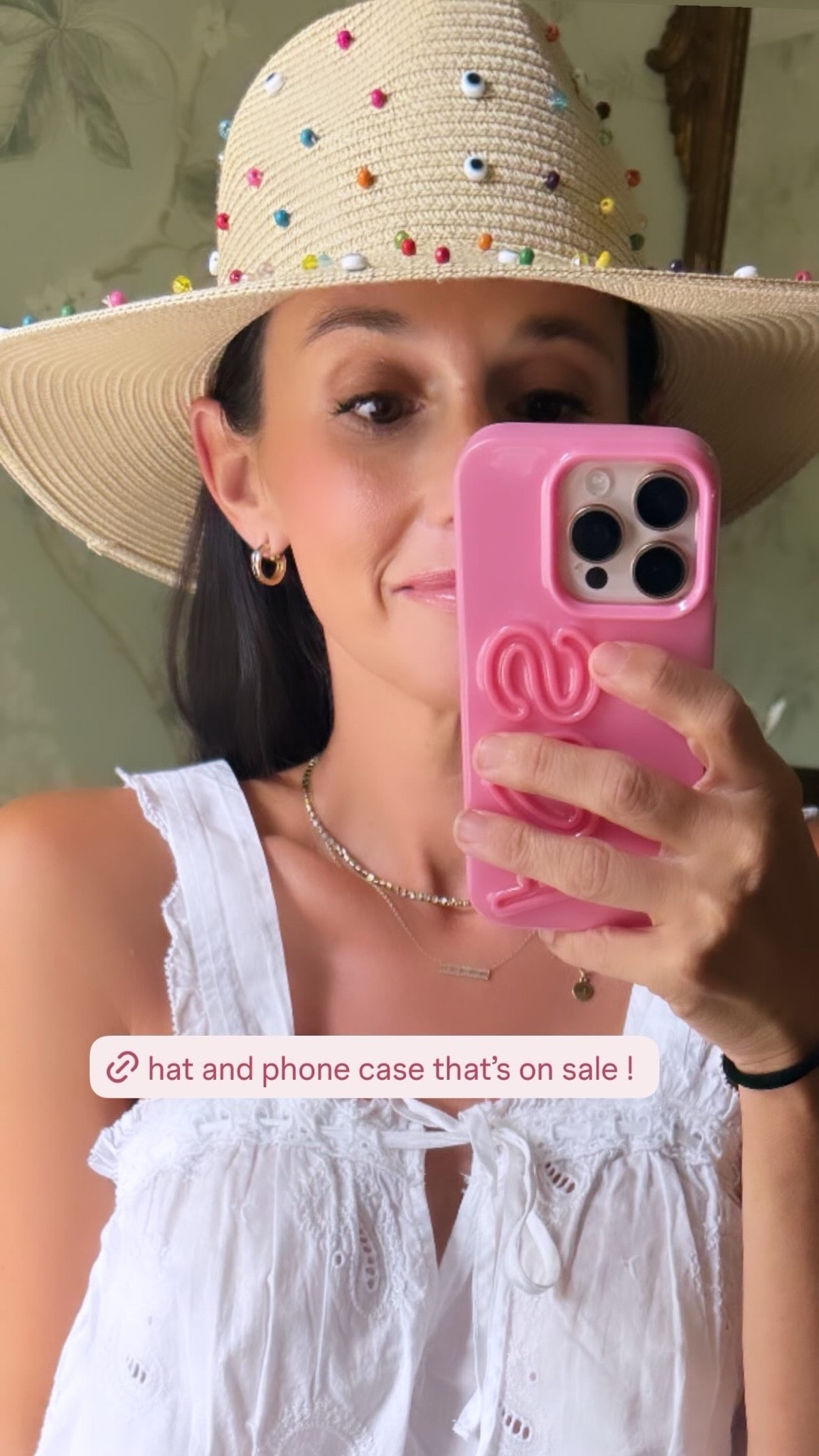 straw beach hat + cutest phone case on sale 🩷