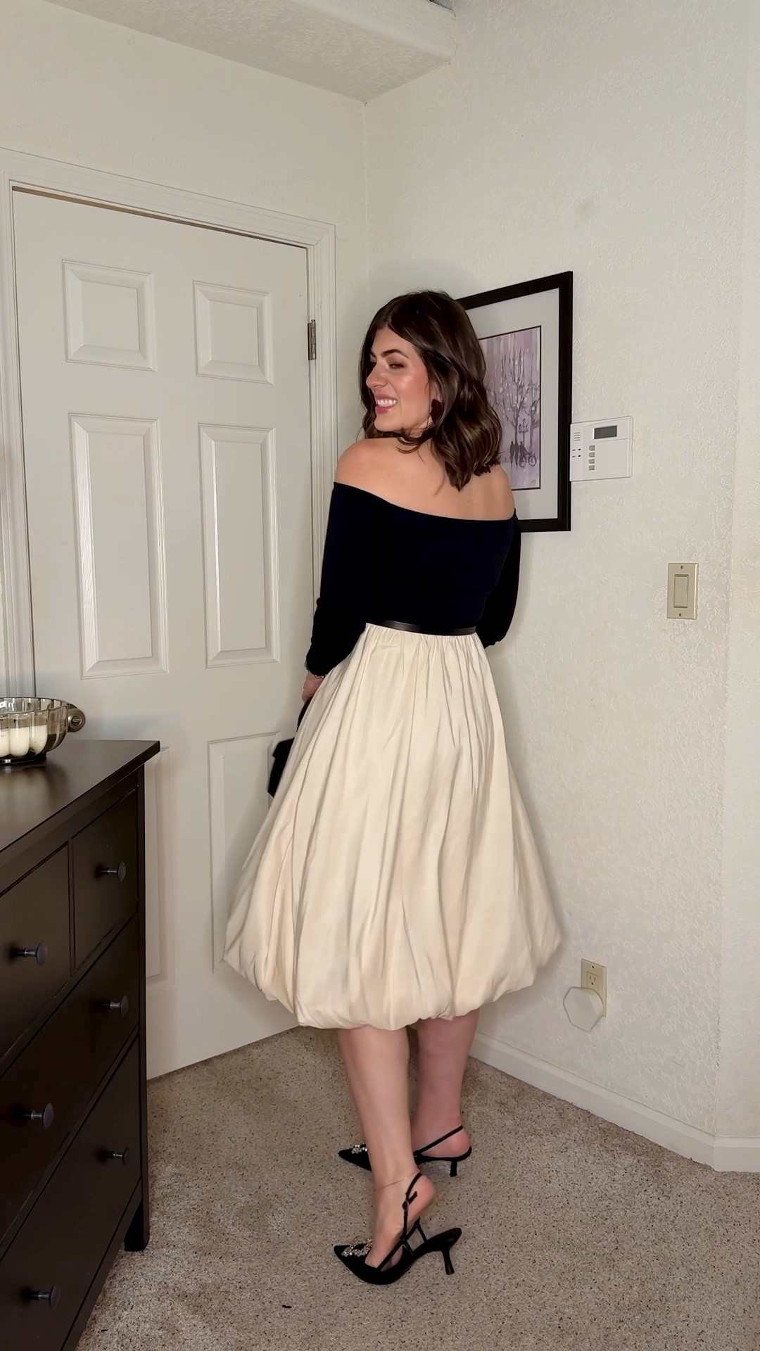 Midsize holiday winter new years outfit 
In a medium bubble dress
Medium bow belt
10 embellished heels 

#LTKMidsize #LTKHoliday #LTKFindsUnder50