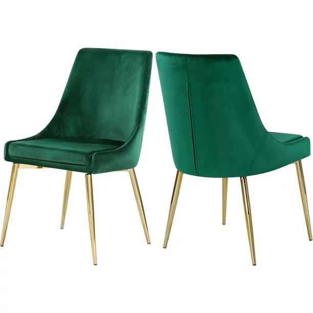 Karina Green Velvet Dining Chair, Set of 2-Color:Green Velvet,Finish:Gold,Style:Contemporary - Wa... | Walmart (US)