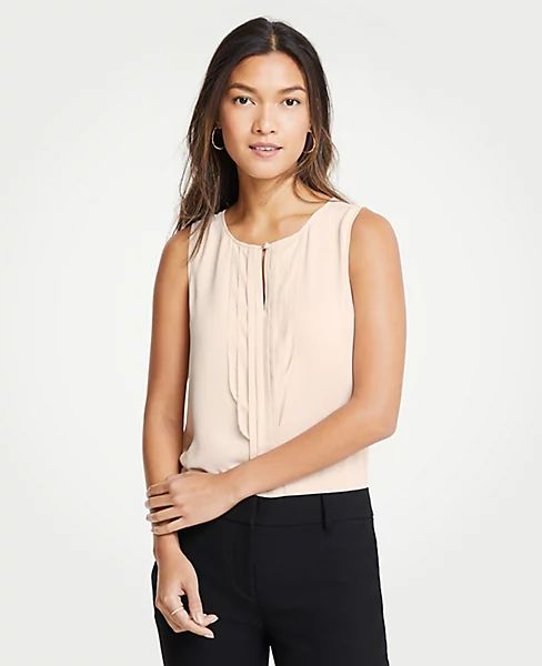 Pearlized Pleated Shell | Ann Taylor (US)