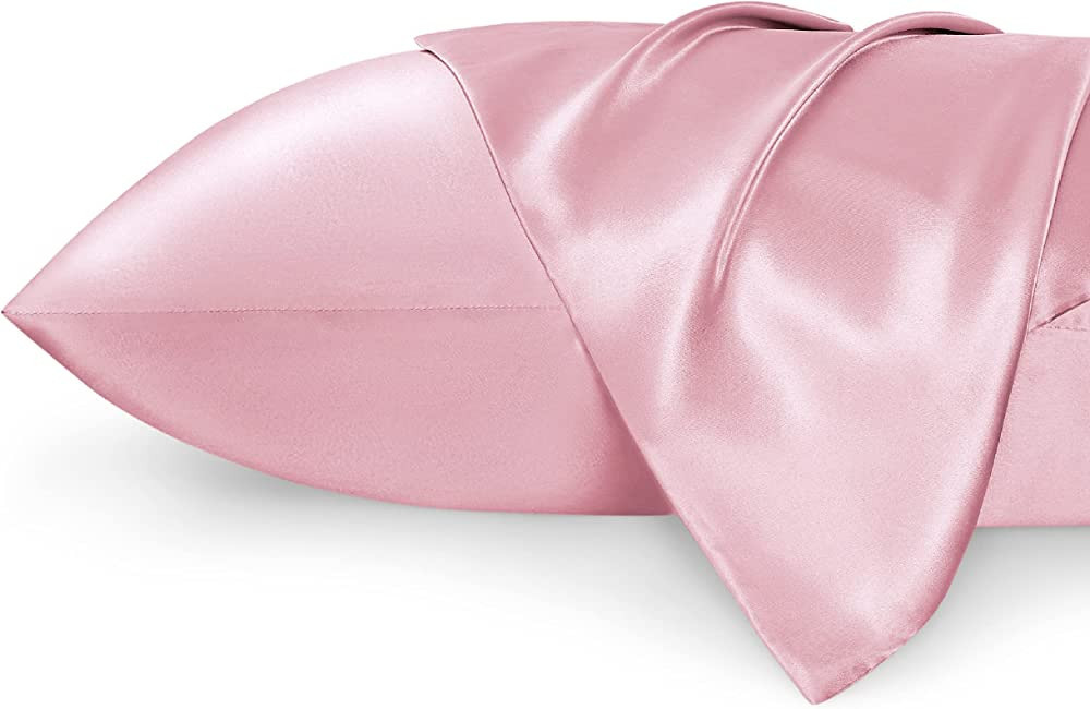 Bedsure Satin Pillowcase for Hair and Skin Queen - Pink Silk Pillowcase 2 Pack 20x30 Inches - Sat... | Amazon (US)