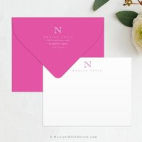 Monogram Personalized Stationery Set, Thank You Card, Note Card With Envelope, Customize Name, Monogram, Logo | Etsy (US)