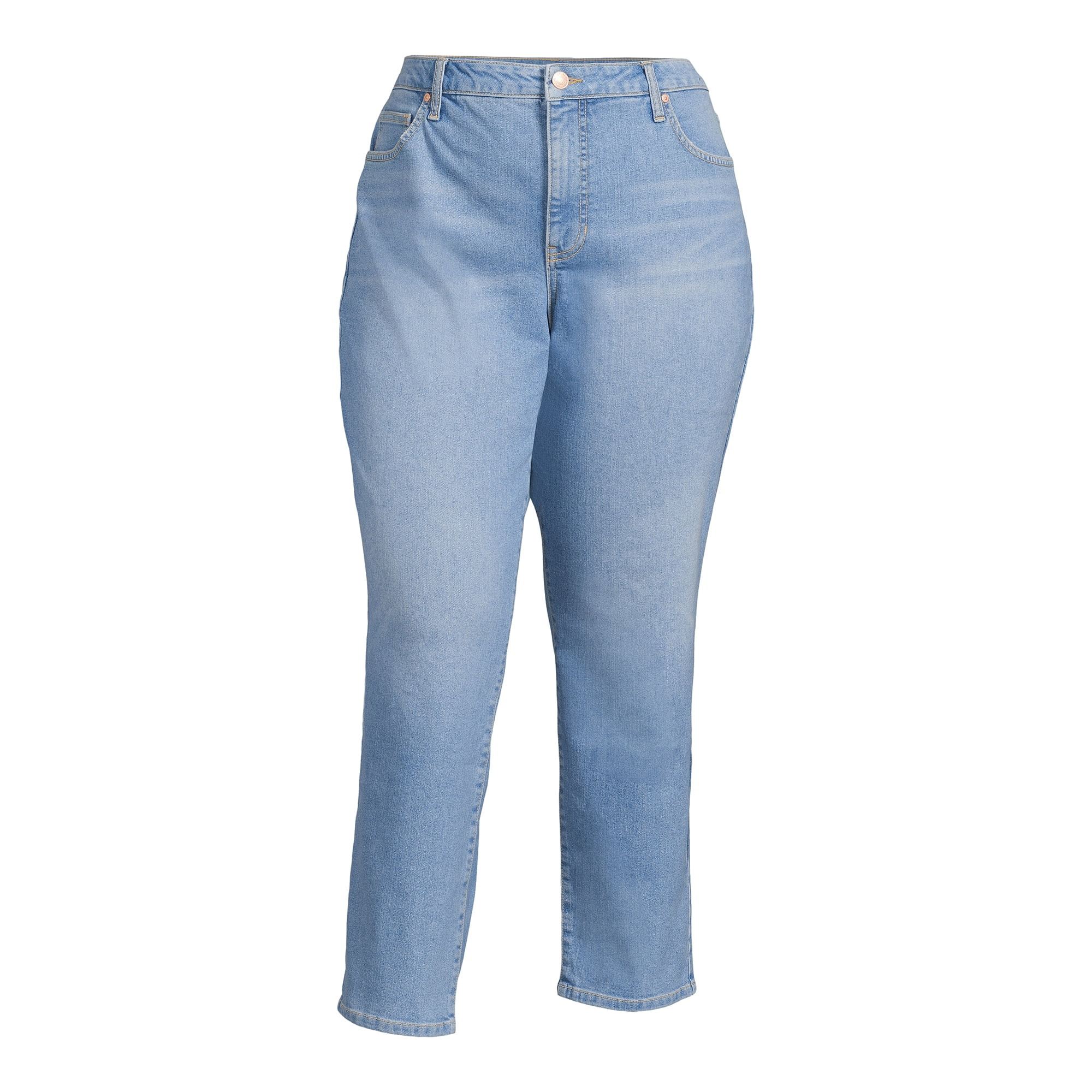 Terra & Sky Women's Plus Size Core Straight Leg Jeans | Walmart (US)
