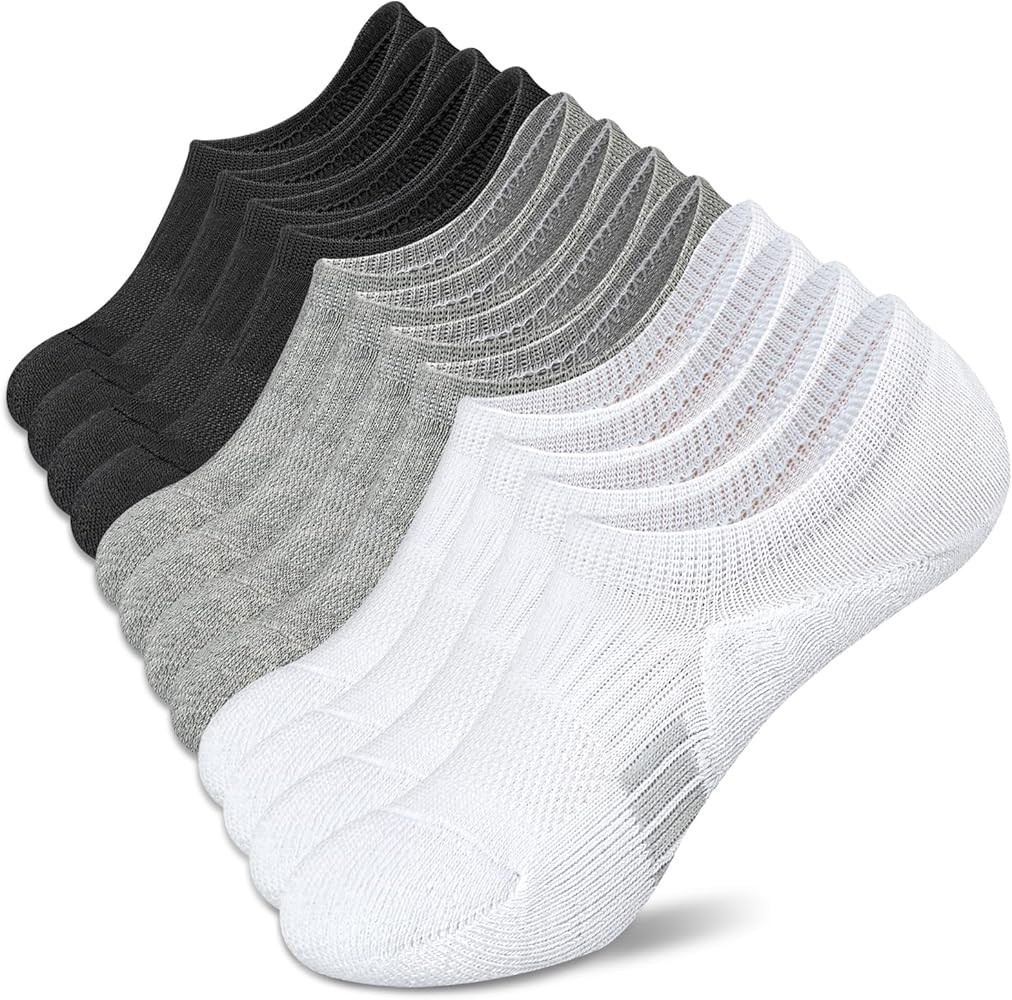 Amutost No Show Socks Womens Athletic Cushion Ankle Footies Low Cut 5-6 Pairs | Amazon (US)