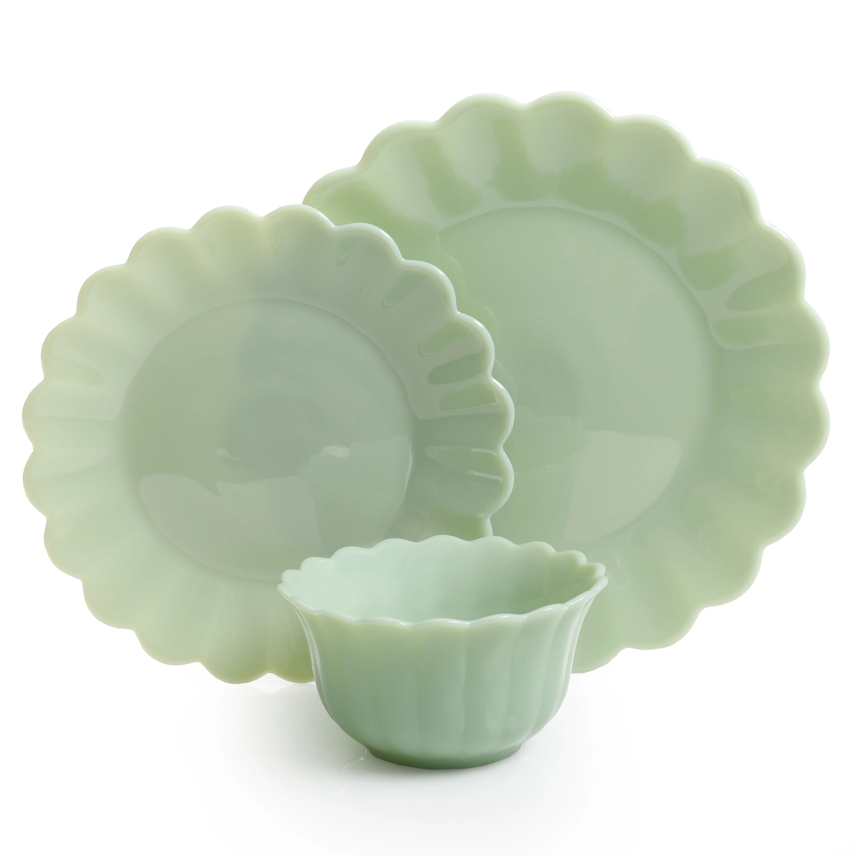The Pioneer Woman Timeless Beauty 3-Piece Dinnerware Set, Jade - Walmart.com | Walmart (US)
