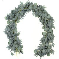 2 Pack 6.5' Long Eucalyptus Garland -Artificial With Willow Vines Greenery, Leaves Fake Greenery Wed | Etsy (US)