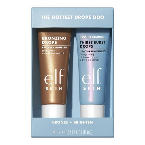 e.l.f. SKIN The Hottest Drops Duo, Holy Hydration! Thirst Burst & Bronzing Skincare Set, For A Dewy, Sun-Kissed Look, Vegan & Cruelty-Free | Amazon (US)