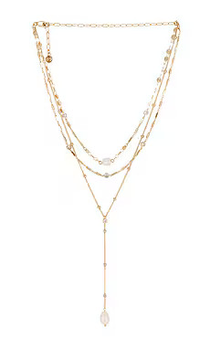 Ettika Forever Pearl 18k Gold Plated Multi-chain Choker in Pearl from Revolve.com | Revolve Clothing (Global)