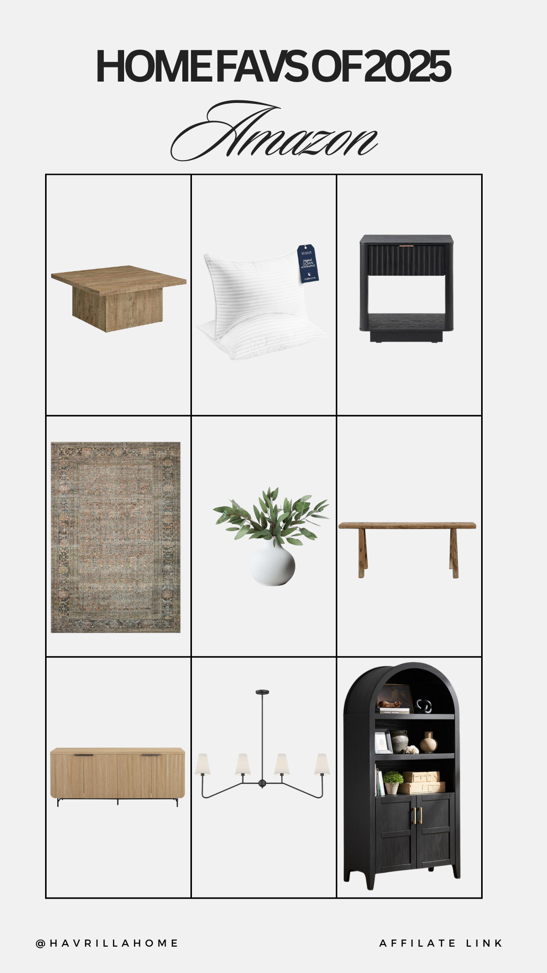 Amazon home favorites, best amazon home finds, modern neutral furniture, wood coffee table amazon, neutral area rug, black arched cabinet, console table amazon, dining bench seating, modern chandelier lighting, amazon furniture finds, organic modern home style 

 

#LTKHome #LTKFindsUnder100