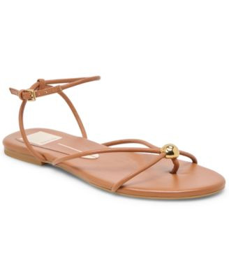 Dolce Vita Women's Kenley Embellished Strappy Flat Sandals - Black Leather | Macy's