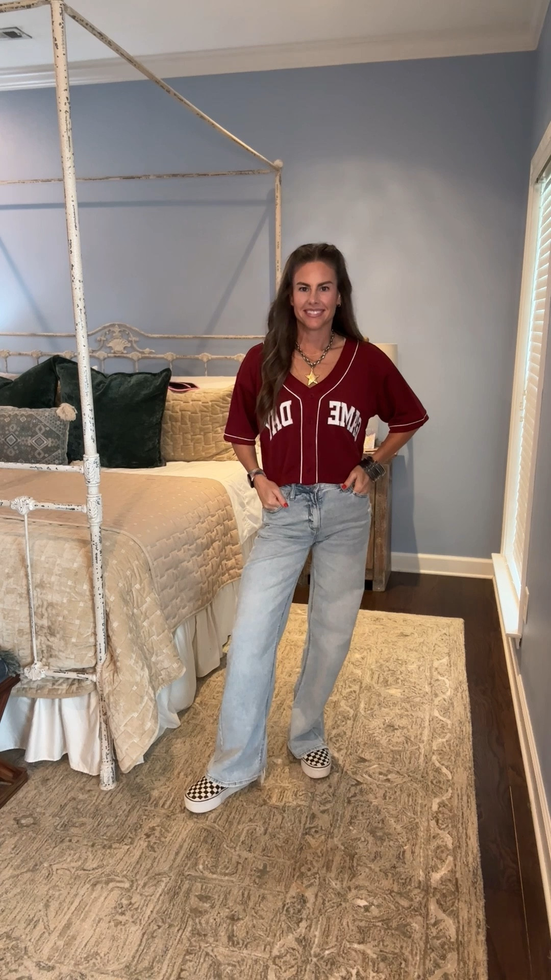 I am 5’5, 120lbs wearing an XS in the jersey and 00 in the pants. #gameday #sportsmom 

#LTKFindsUnder50 #LTKStyleTip #LTKActive