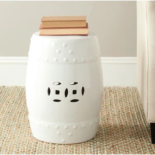 Safavieh Paradise Treasures White Ceramic Garden Stool | Bed Bath & Beyond