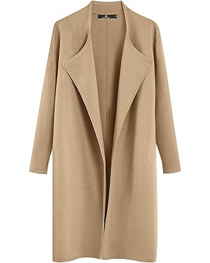 LILLUSORY Women's Long Wool Cardigan Sweaters Oversized Fall Dressy Coatigan Light Casual Jackets... | Amazon (US)