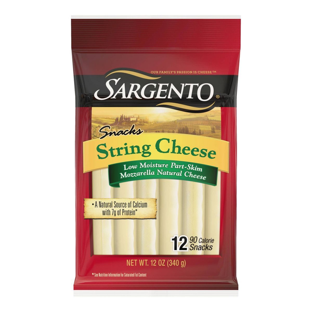 Sargento Natural Mozzarella String Cheese - 12ct | Target