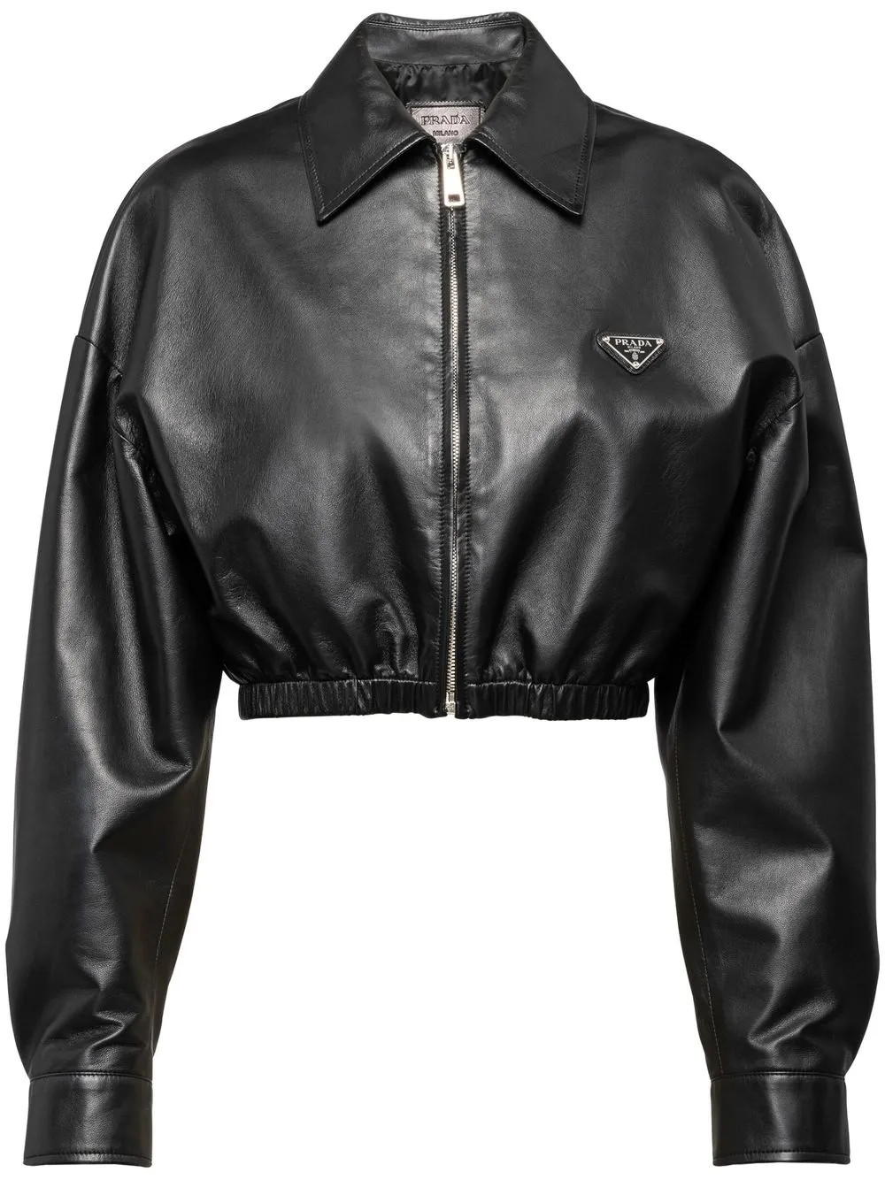 veste crop en cuir | Farfetch Global
