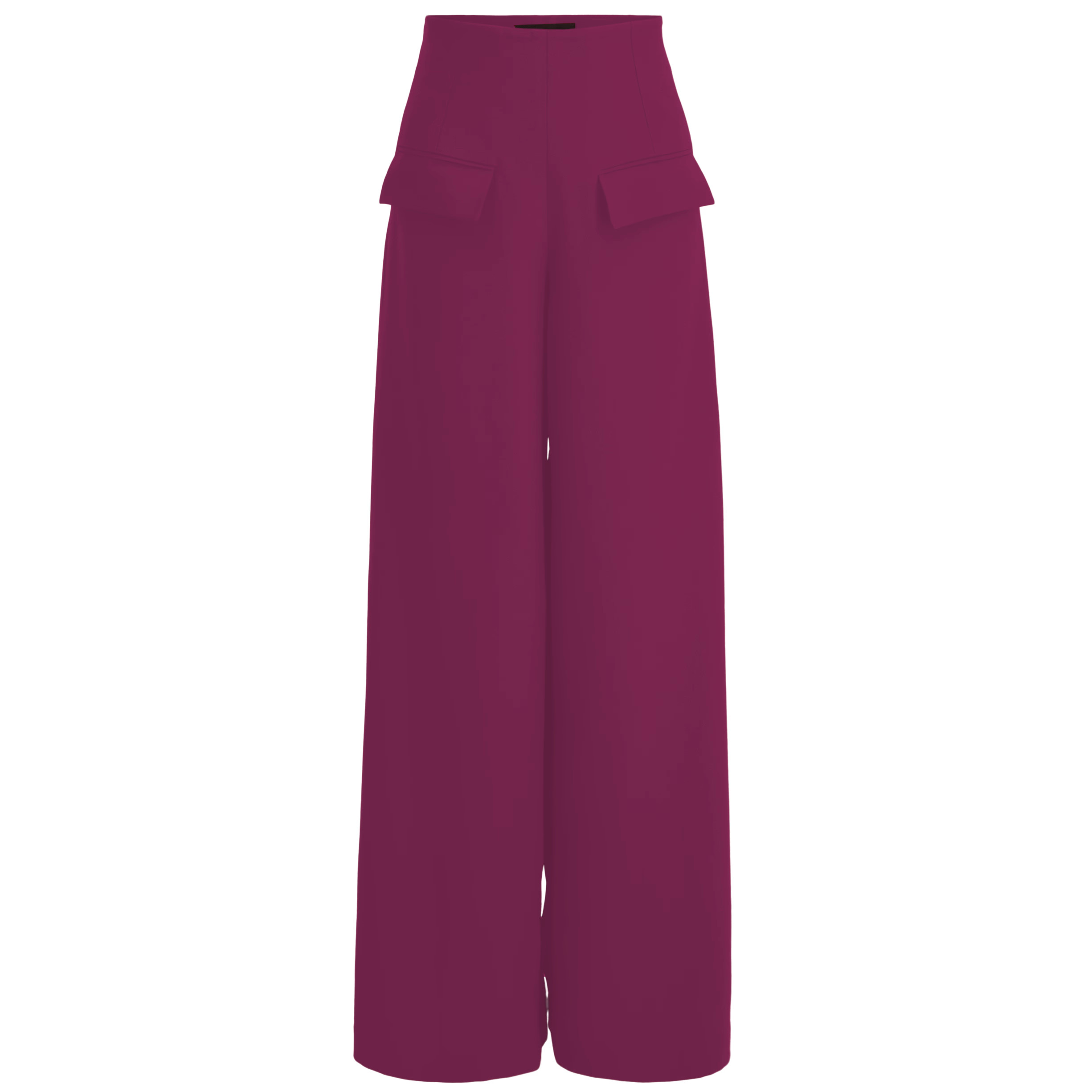 Stretch Wide-Leg Dress Pants — Fuchsia Pink Purple | Wolf & Badger