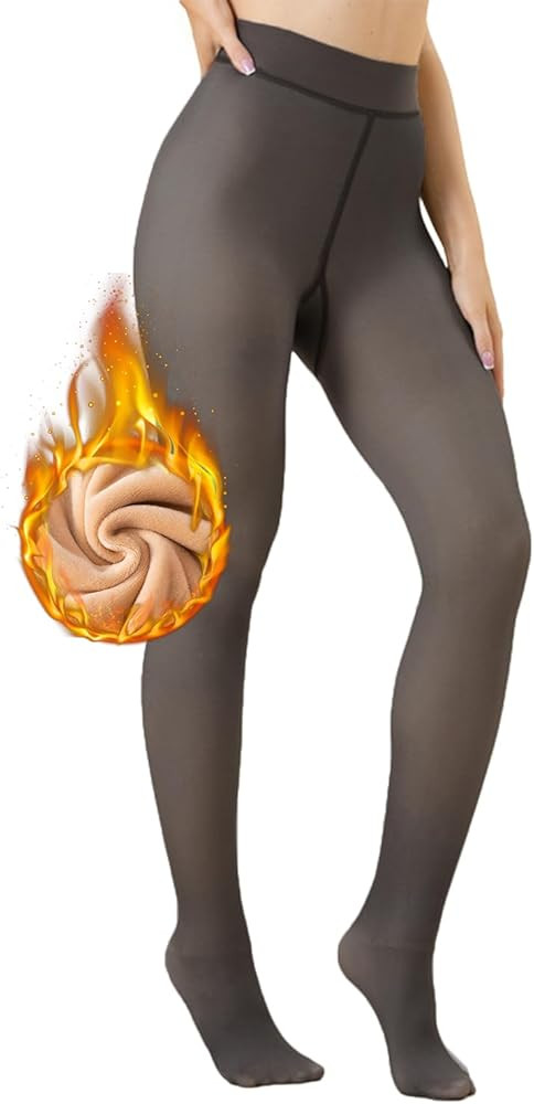 DarkCom Black Tights for Women Fleece Lined Tights High Waisted Winter Warm Thermal Tights | Amazon (US)