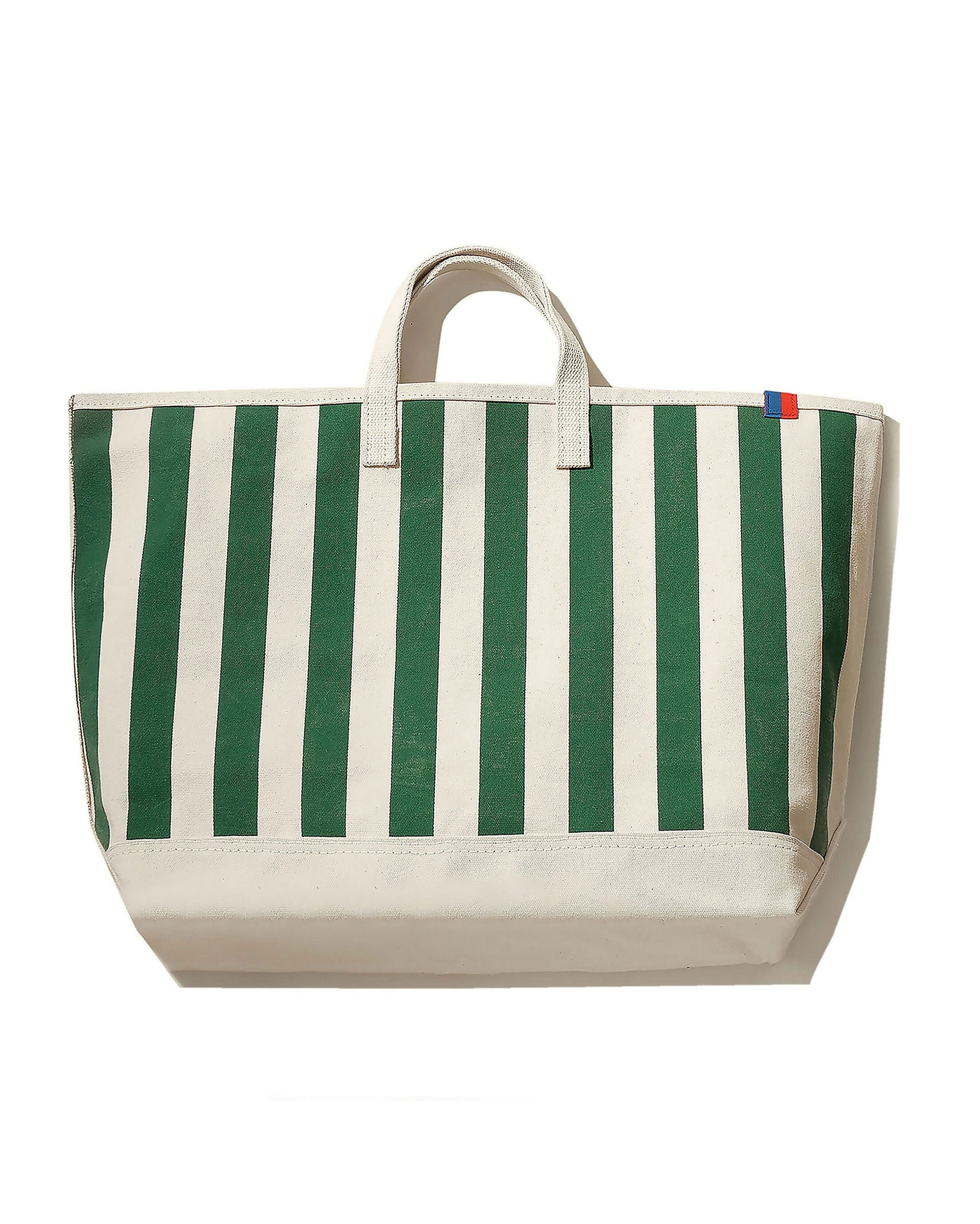 The All Over Striped Tote - Canvas/Green | KULE (US)