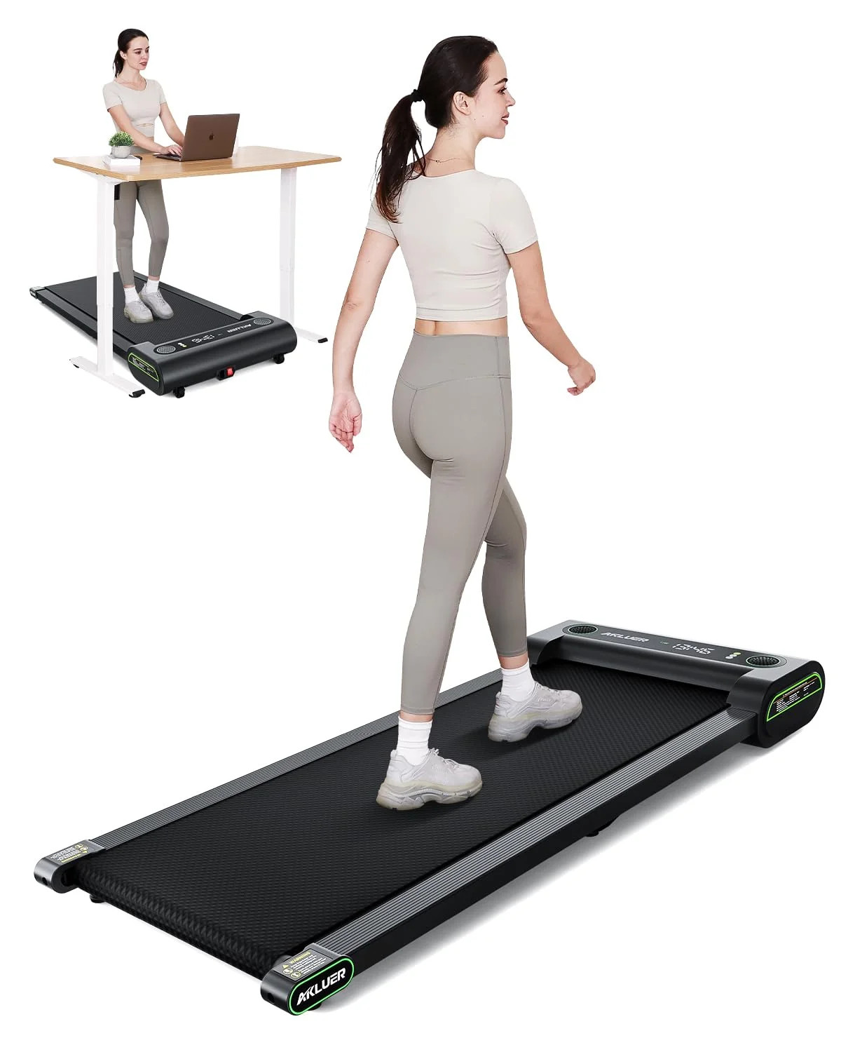 Akluer Incline Walking Pad Treadmill for Home, 2.5 HP Under Desk Treadmill Small with Remote Cont... | Walmart (US)