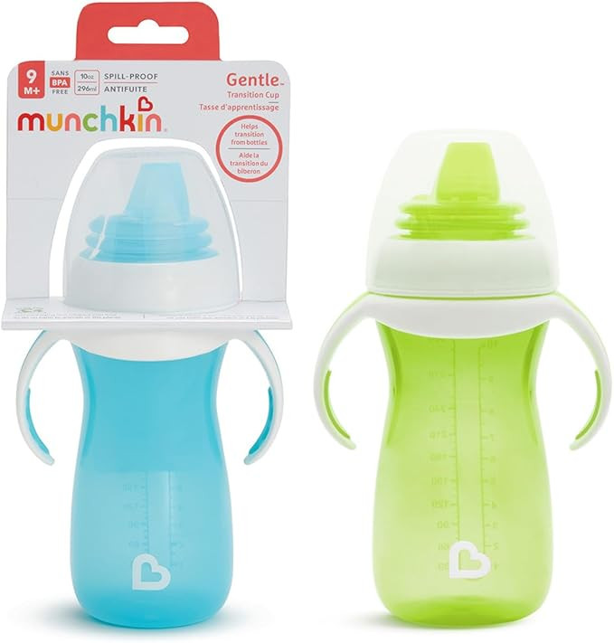 Munchkin Gentle Transition Baby Bottles | Babies and Toddler Bottle with Handles and Lids| Kids W... | Amazon (UK)