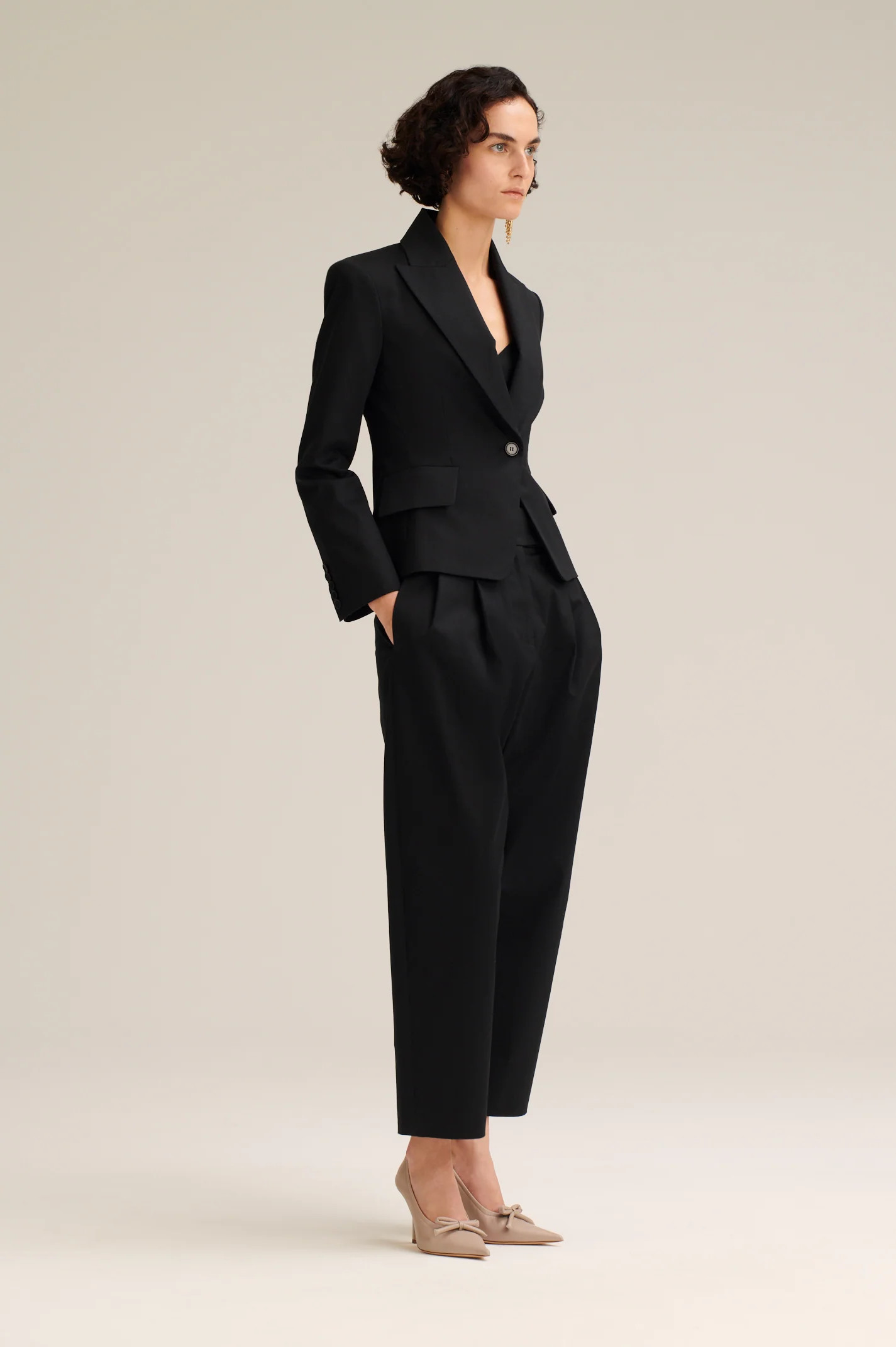 SATEEN TAILORED JACKET - BLACK - Scanlan Theodore | Scanlan Theodore AU