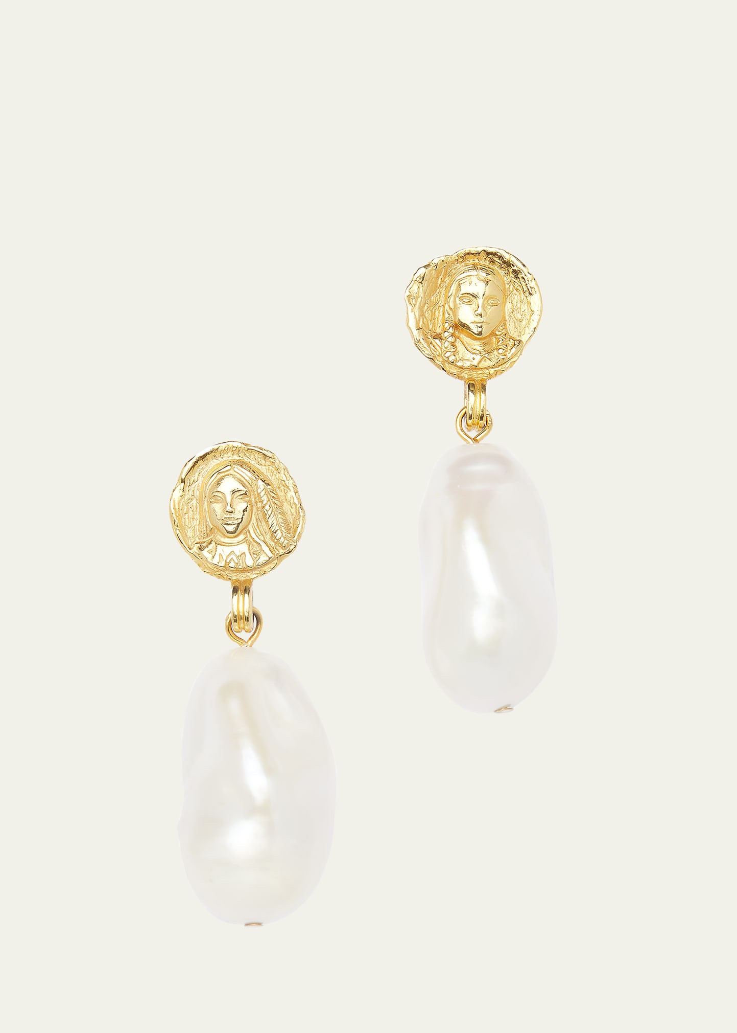 Deux Lions Jewelry 14K Yellow Gold Filles de Gaia Baroque Pearl Earrings | Bergdorf Goodman