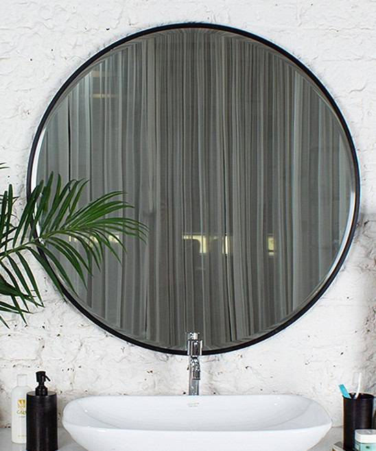 Madeleine Home Wall Mirrors Black - Black Asti Round Mirror | Zulily