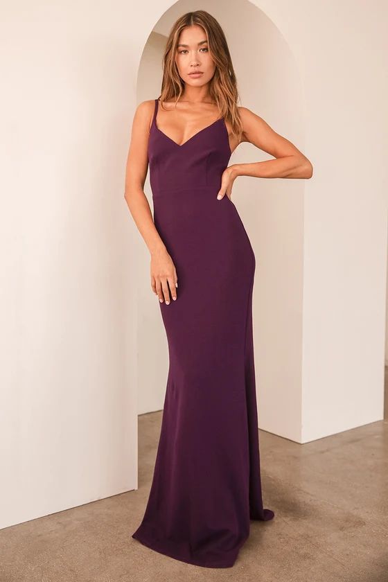 Moments of Bliss Purple Backless Mermaid Maxi Dress | Lulus (US)