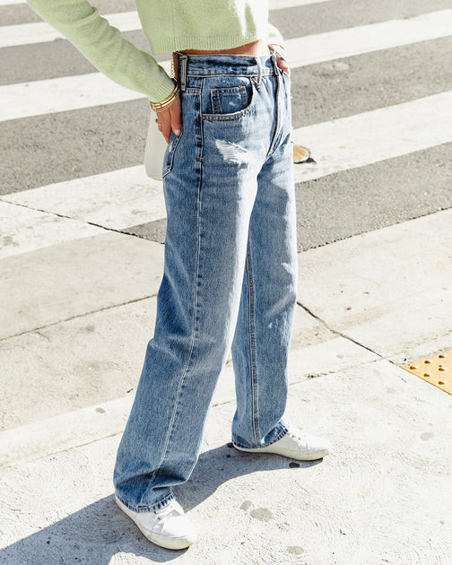 Shawna High Rise Distressed Baggy Dad Jeans | VICI