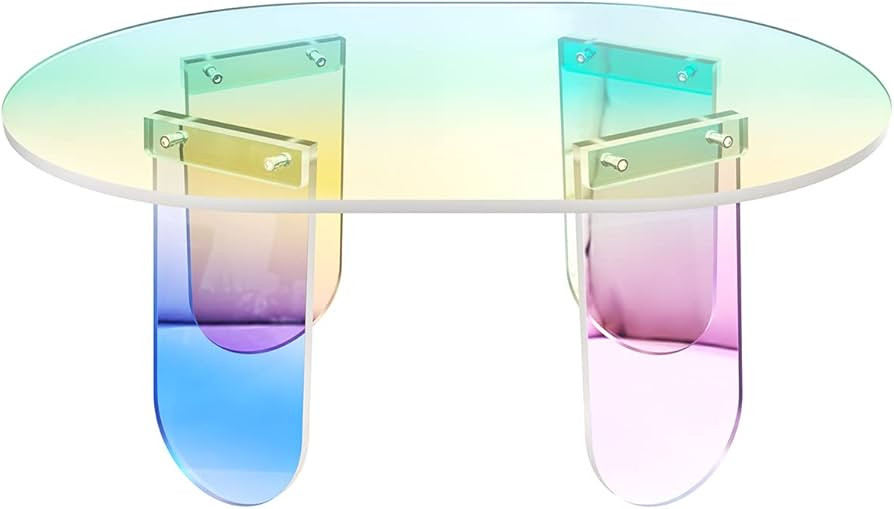 KSacry Acrylic Coffee Tables — Modern Accent Night Stand Iridescent Table Coffee Table Side Tab... | Amazon (US)